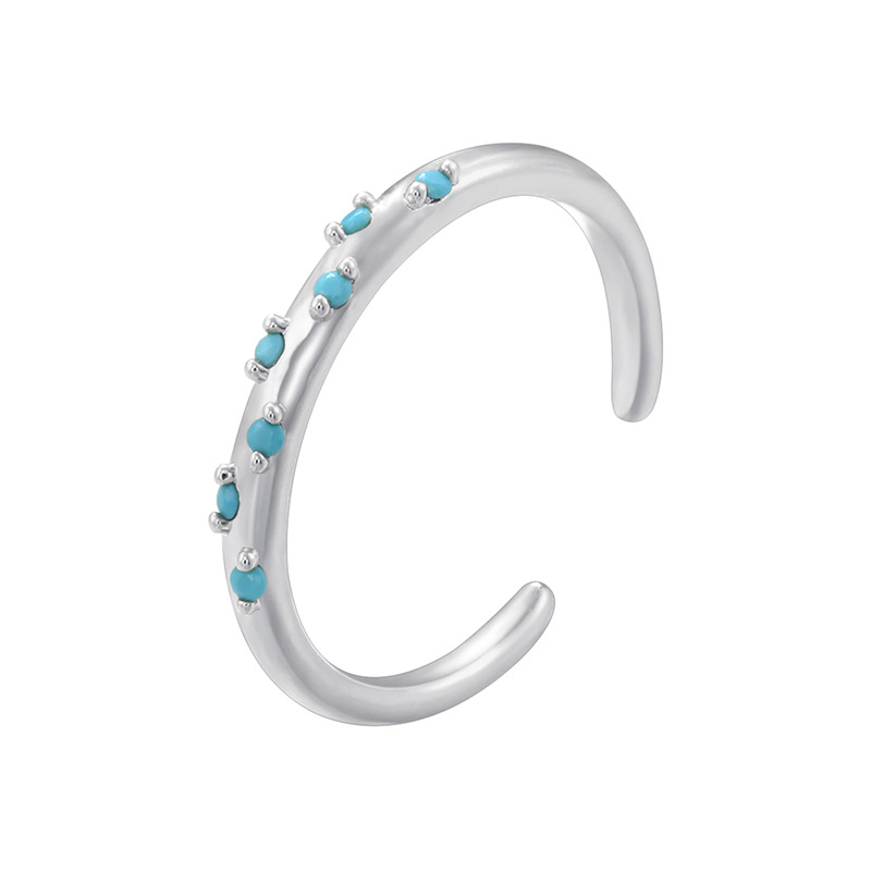 White gold turquoise ring