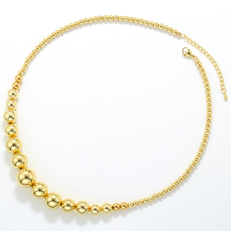 Vl566 gold ball necklace 1 piece