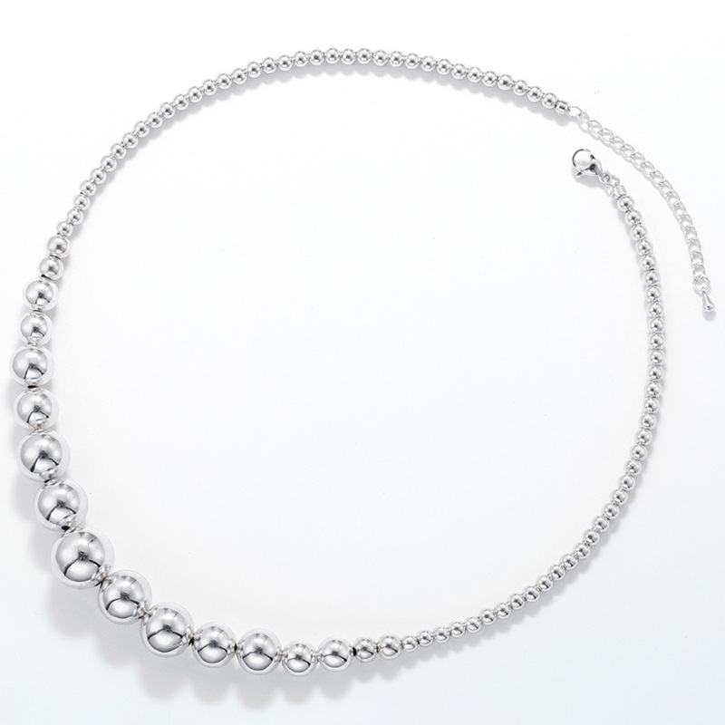 Vl566 white gold ball necklace 1 piece