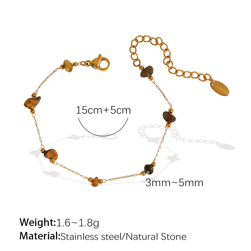 Sl118bng tiger eye stone gold bracelet