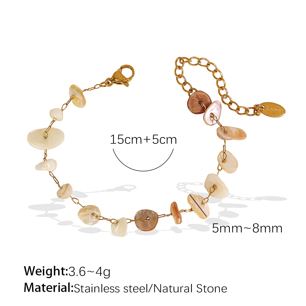 Sl118lcg light coffee stone gold bracelet