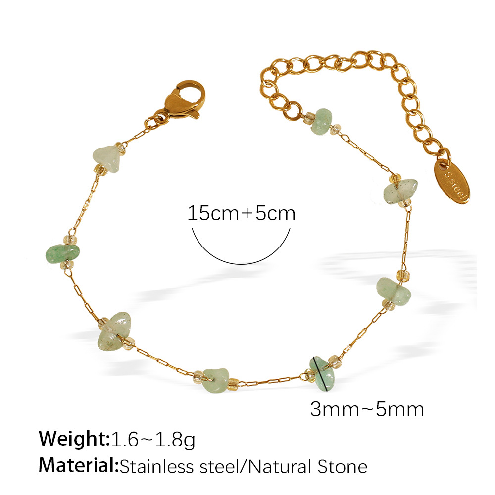 Sl118lgg light green stone gold bracelet