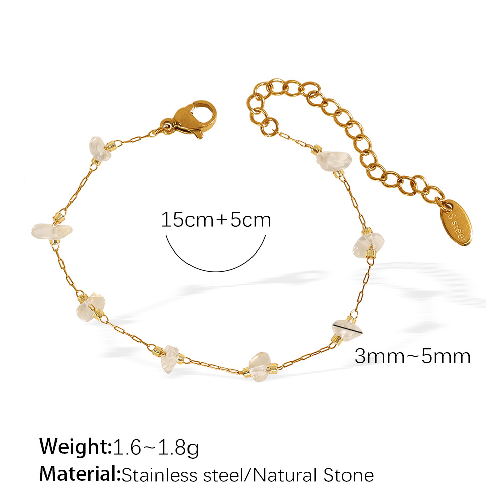 Sl118ttg transparent stone gold bracelet