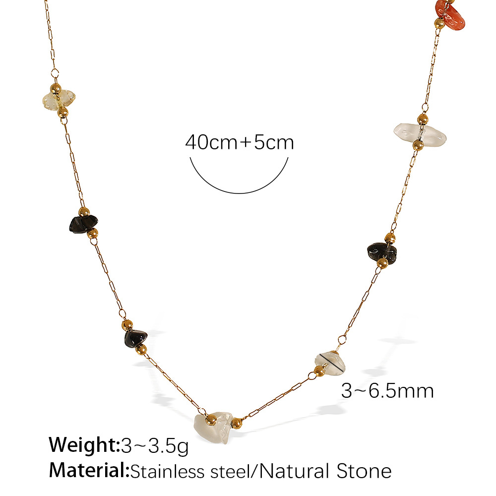 Xl374crg colored stone gold necklace