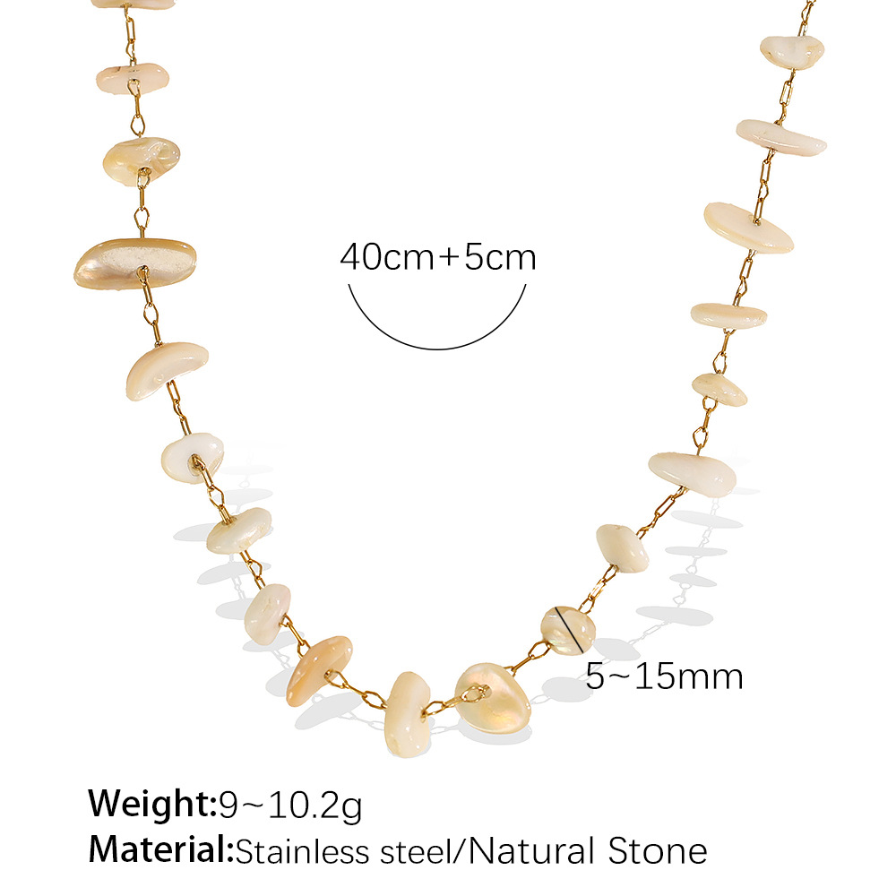 Xl374lcg light coffee stone gold necklace