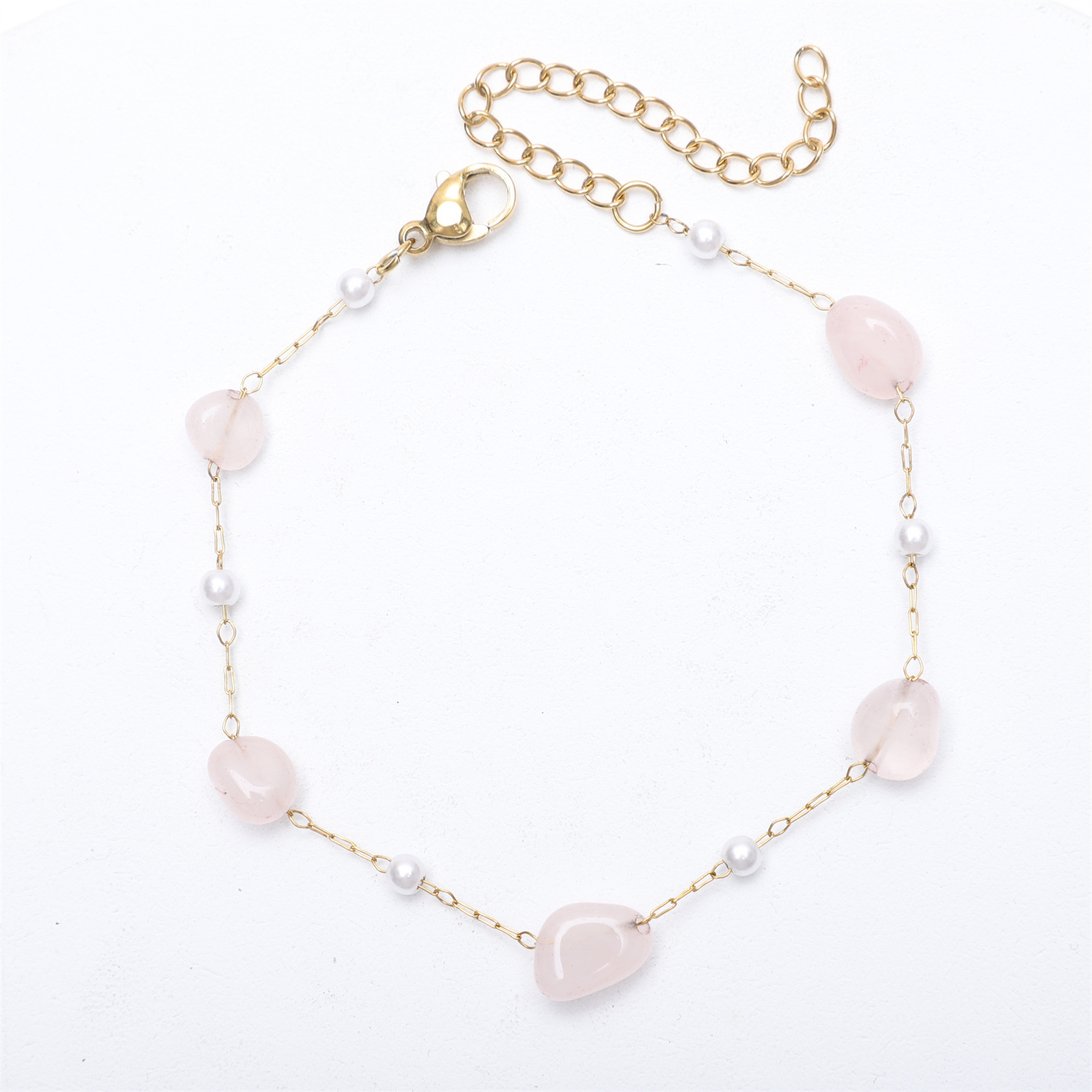 Pearl   transparent pink stone