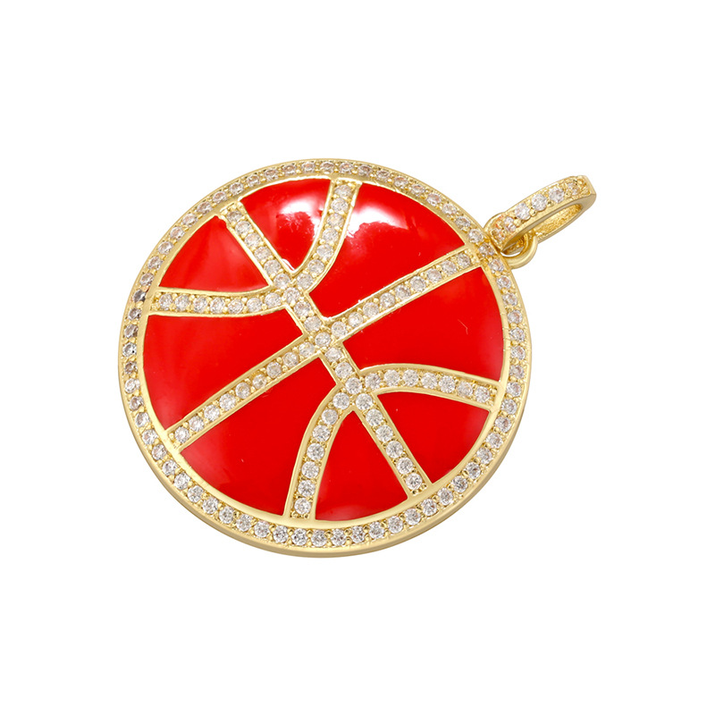 Red round football pendant