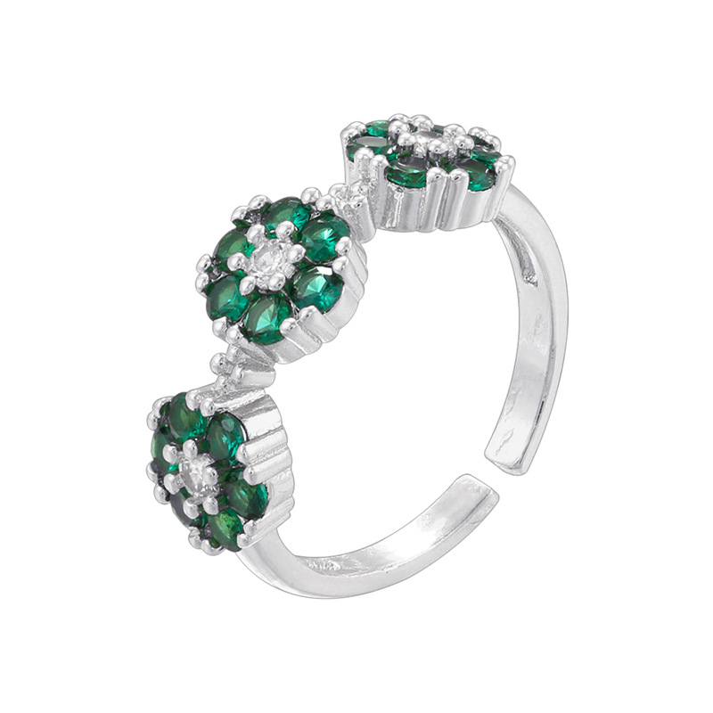 White gold green diamond