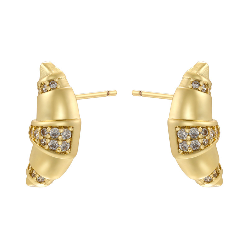 Ve1494 golden white diamond 1 pair