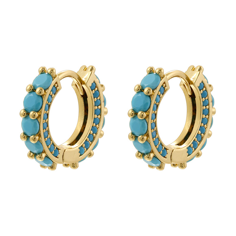 1 pair of golden turquoise diamonds