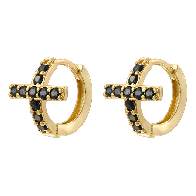 1 pair of golden black diamonds