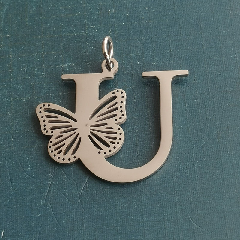 U silver pendant