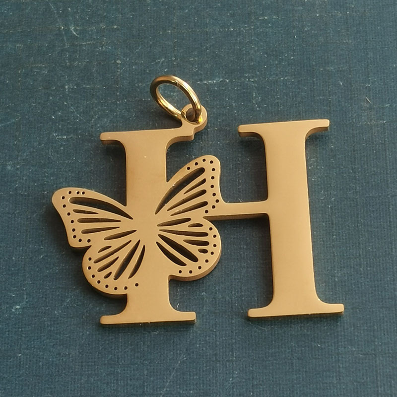 H gold pendant