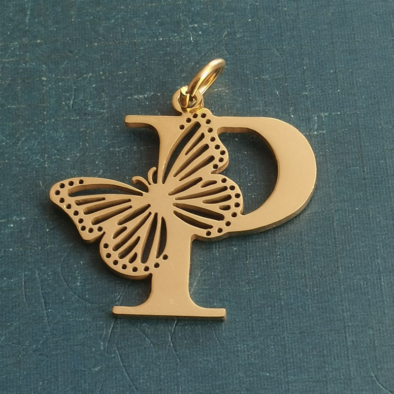 P gold pendant