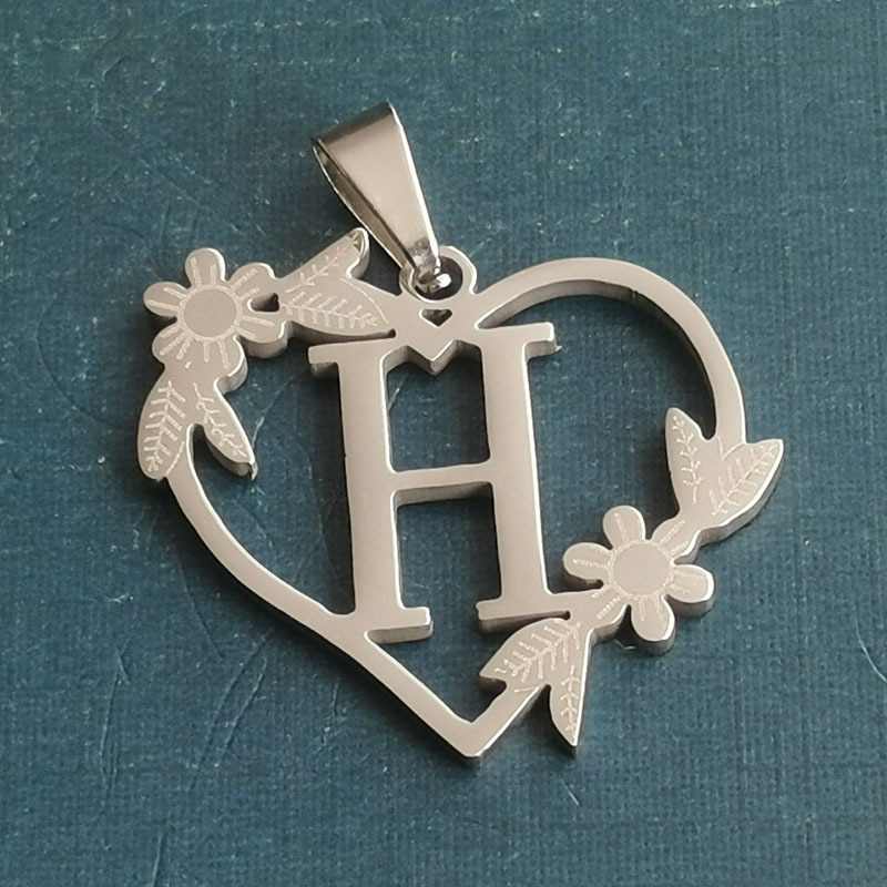 H silver pendant