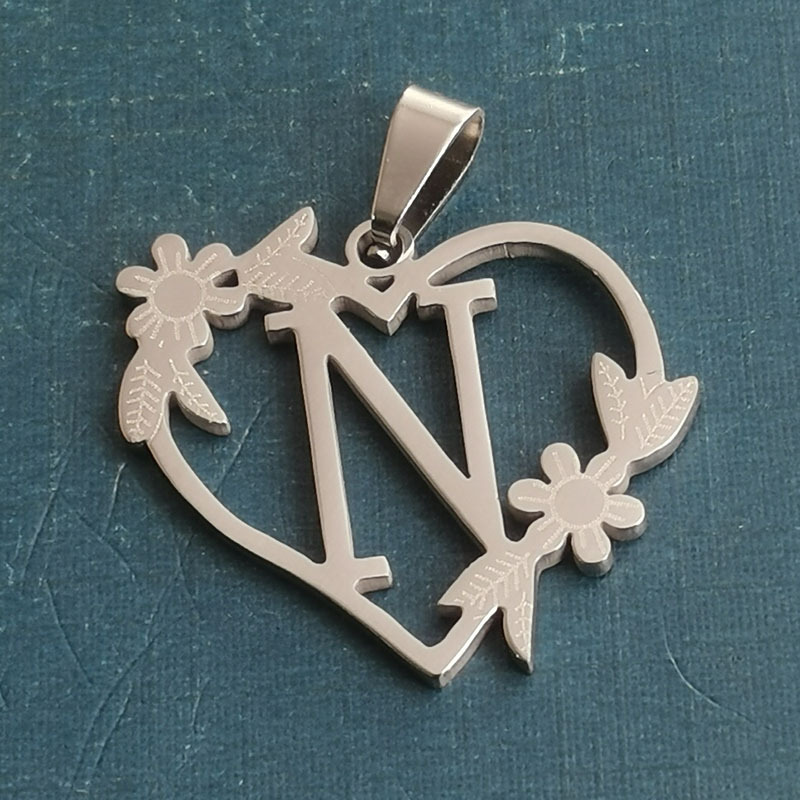 N silver pendant