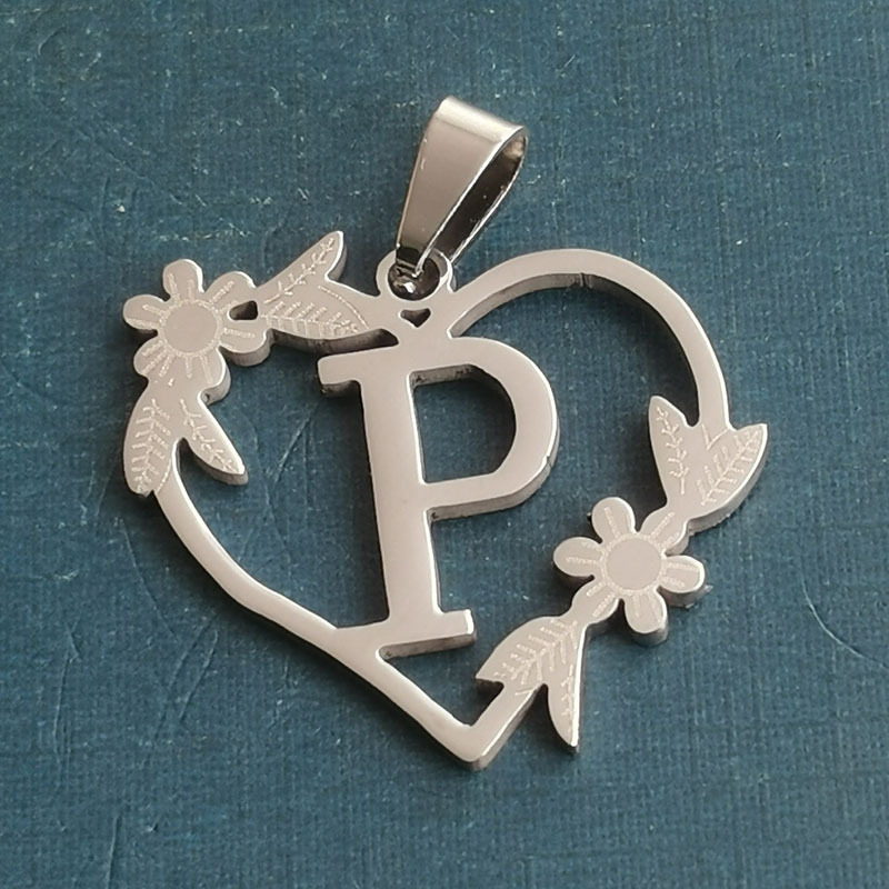 P silver pendant