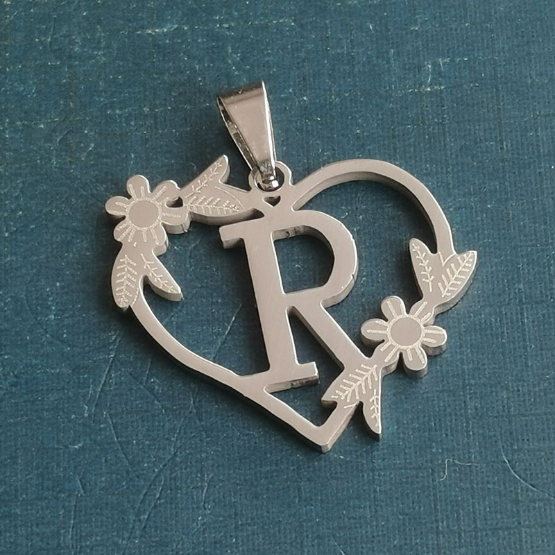 R silver pendant