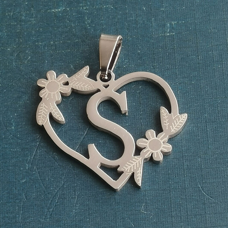 S silver pendant