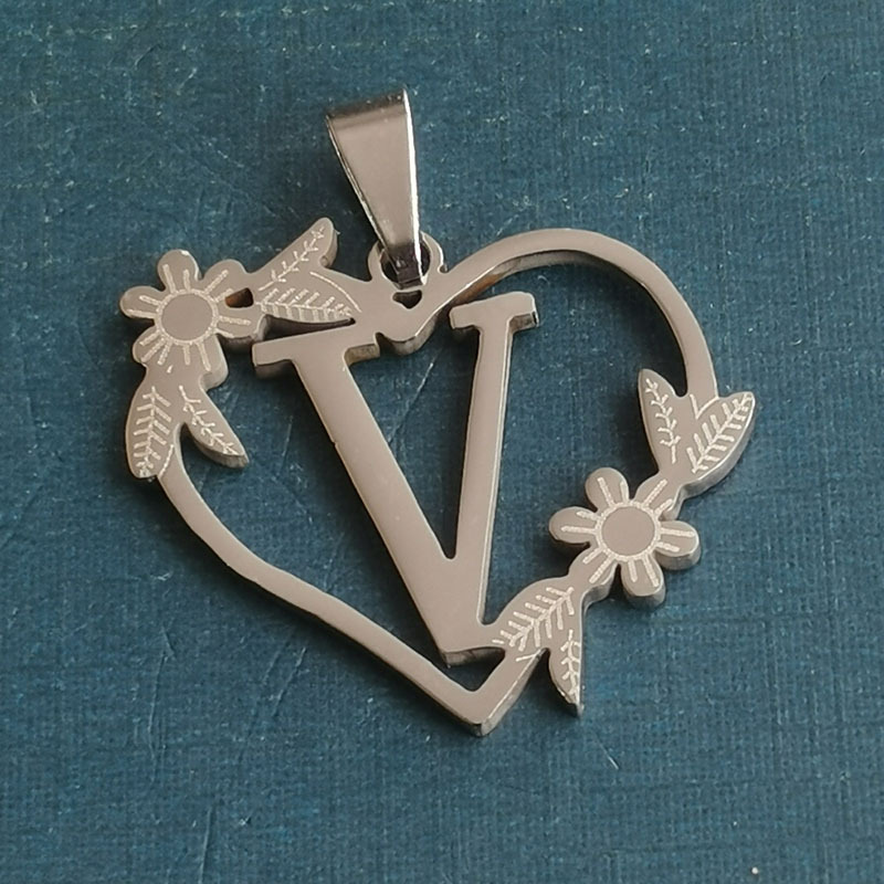 V silver pendant