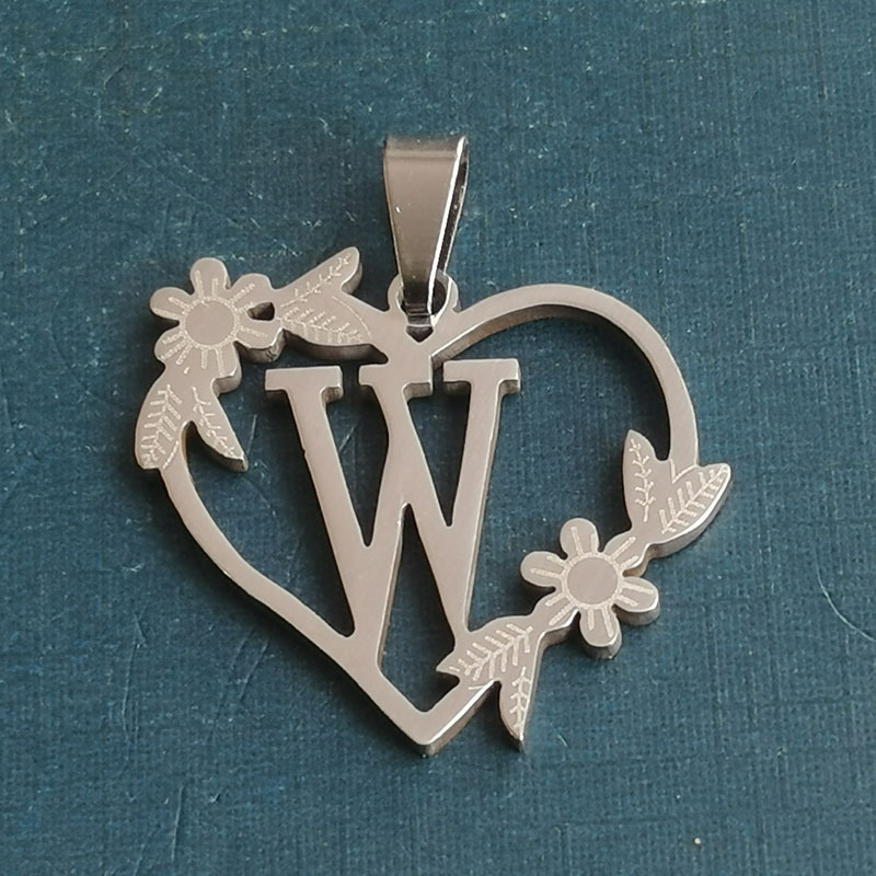 W silver pendant