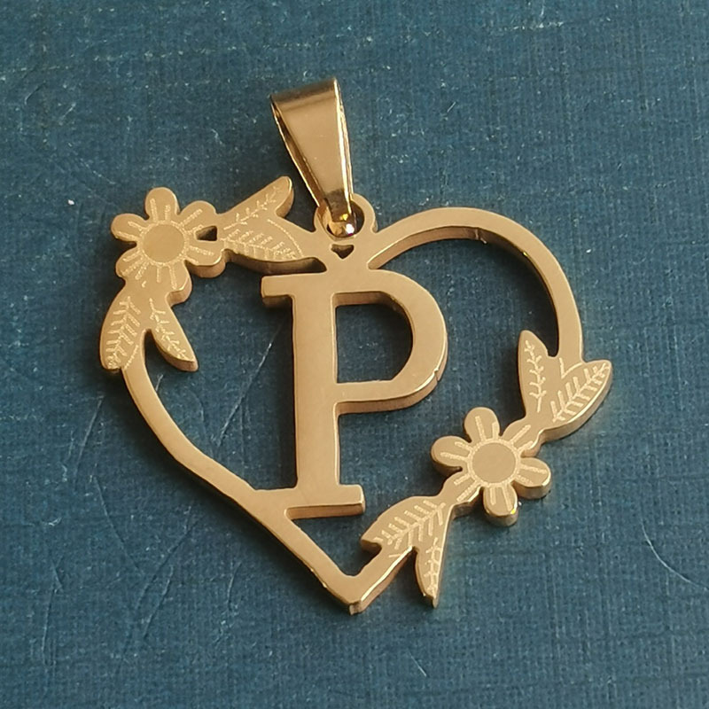 P gold pendant