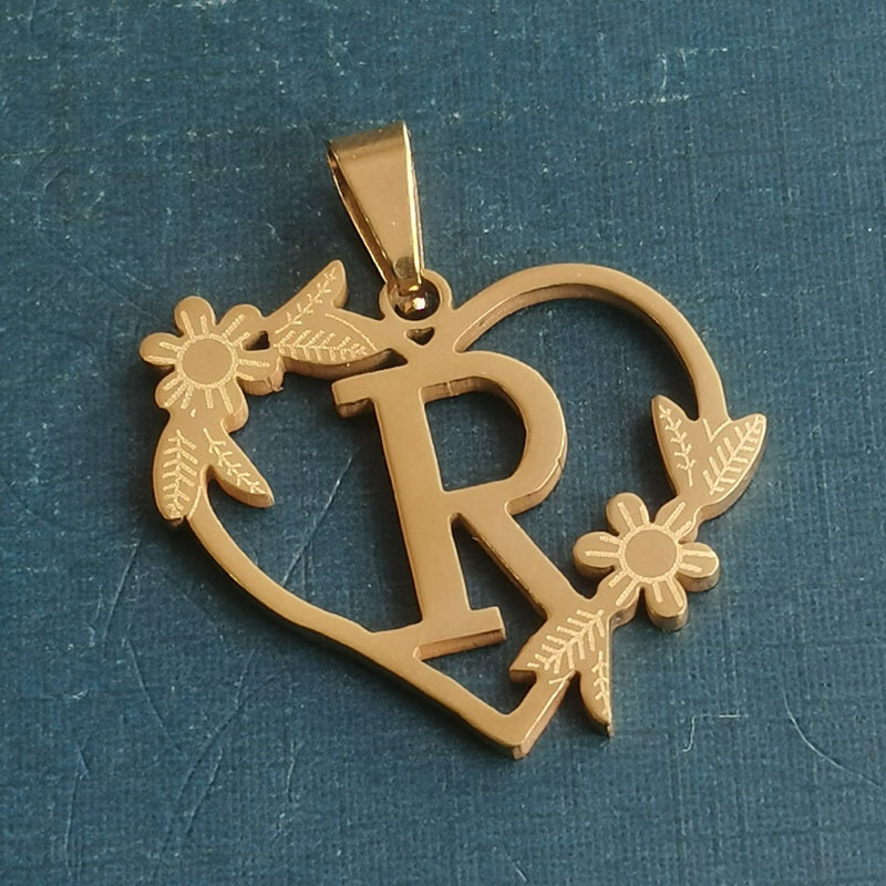 R gold pendant