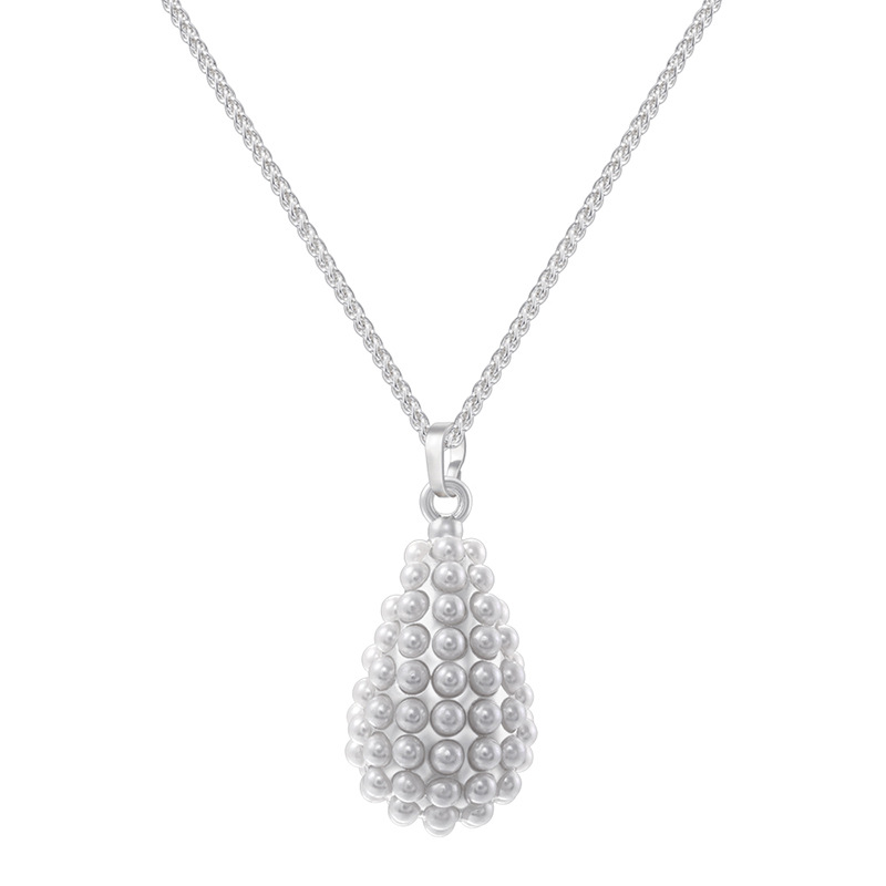 White gold water drop necklace