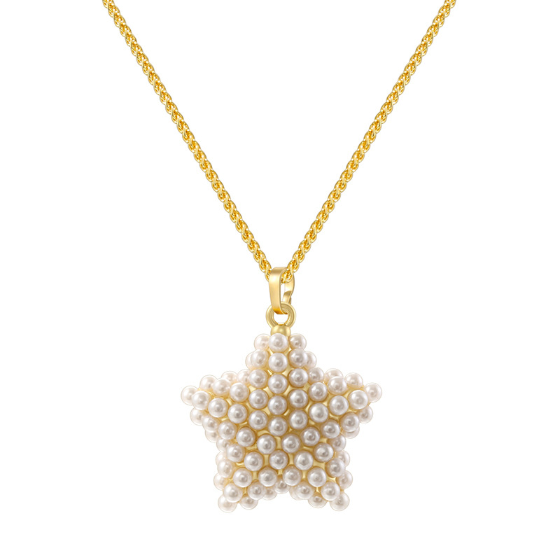 Gold five-pointed star necklace