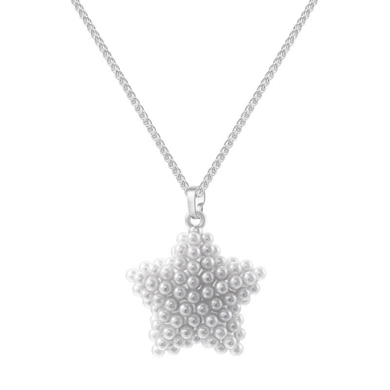 White gold five-pointed star necklace