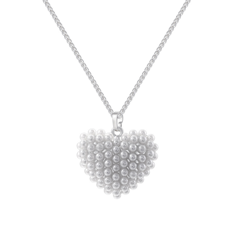 White gold love necklace