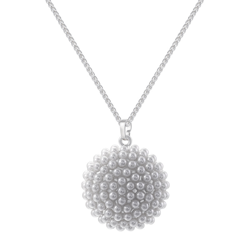 White gold ball necklace