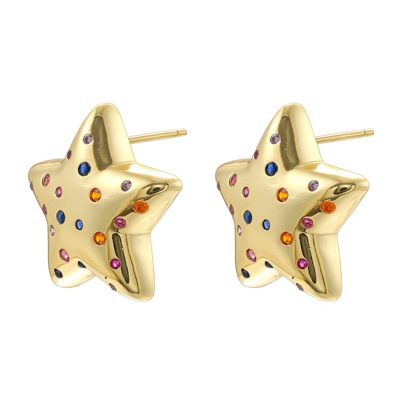 Gold colored diamond 1 pair