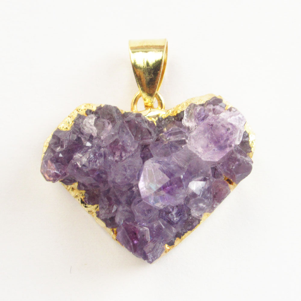 Amethyst heart shape [gold edge]