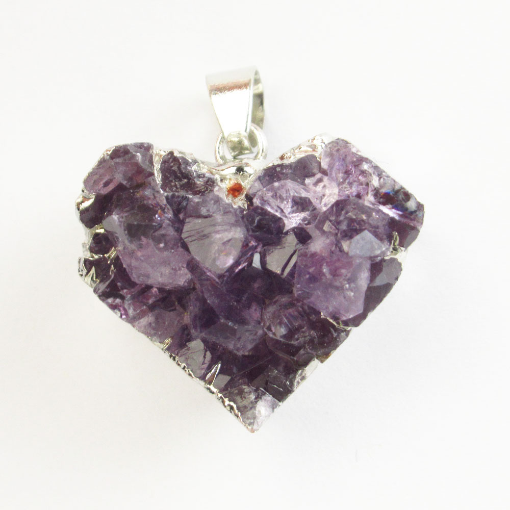 Amethyst heart shape [silver edge]