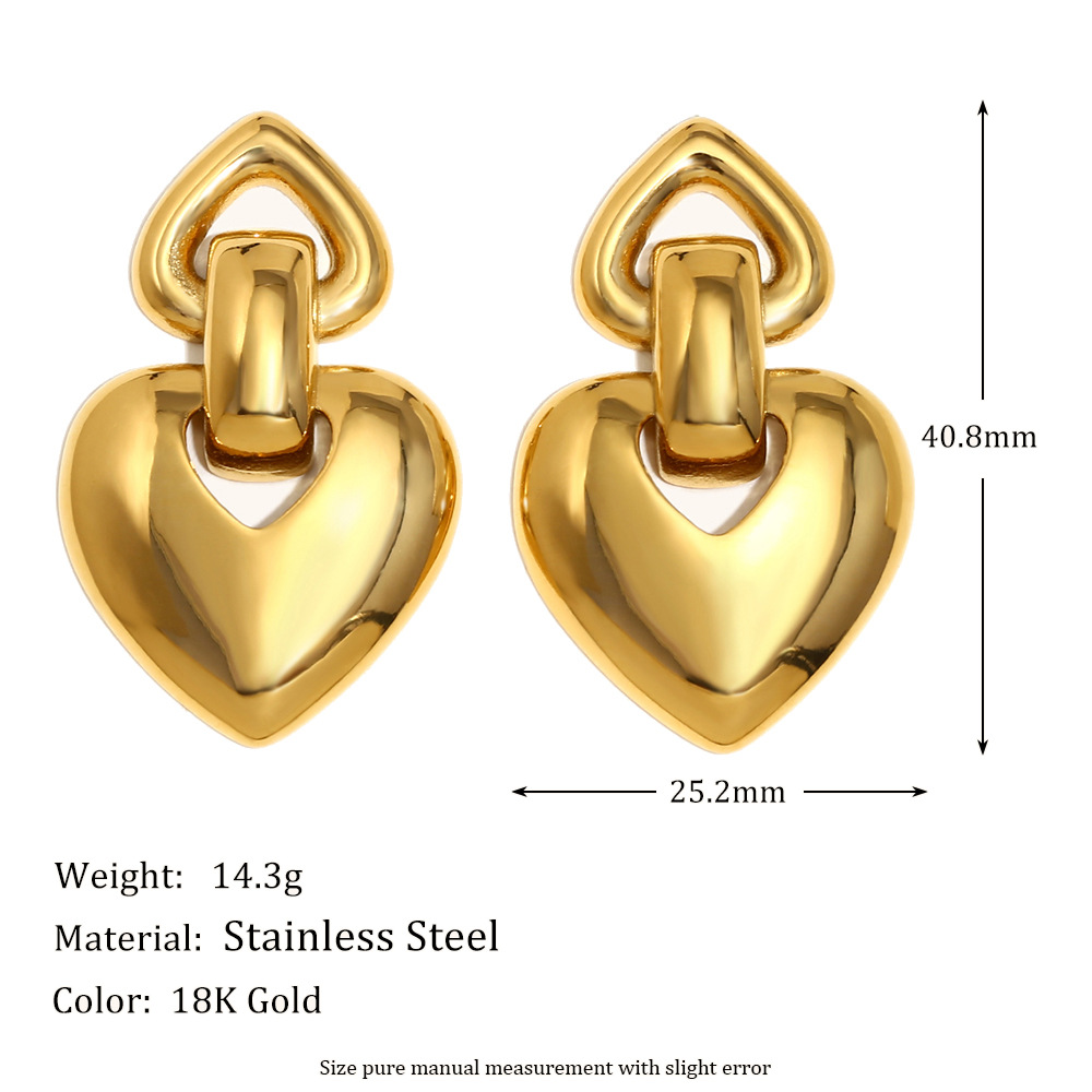 Love buckle earrings-gold