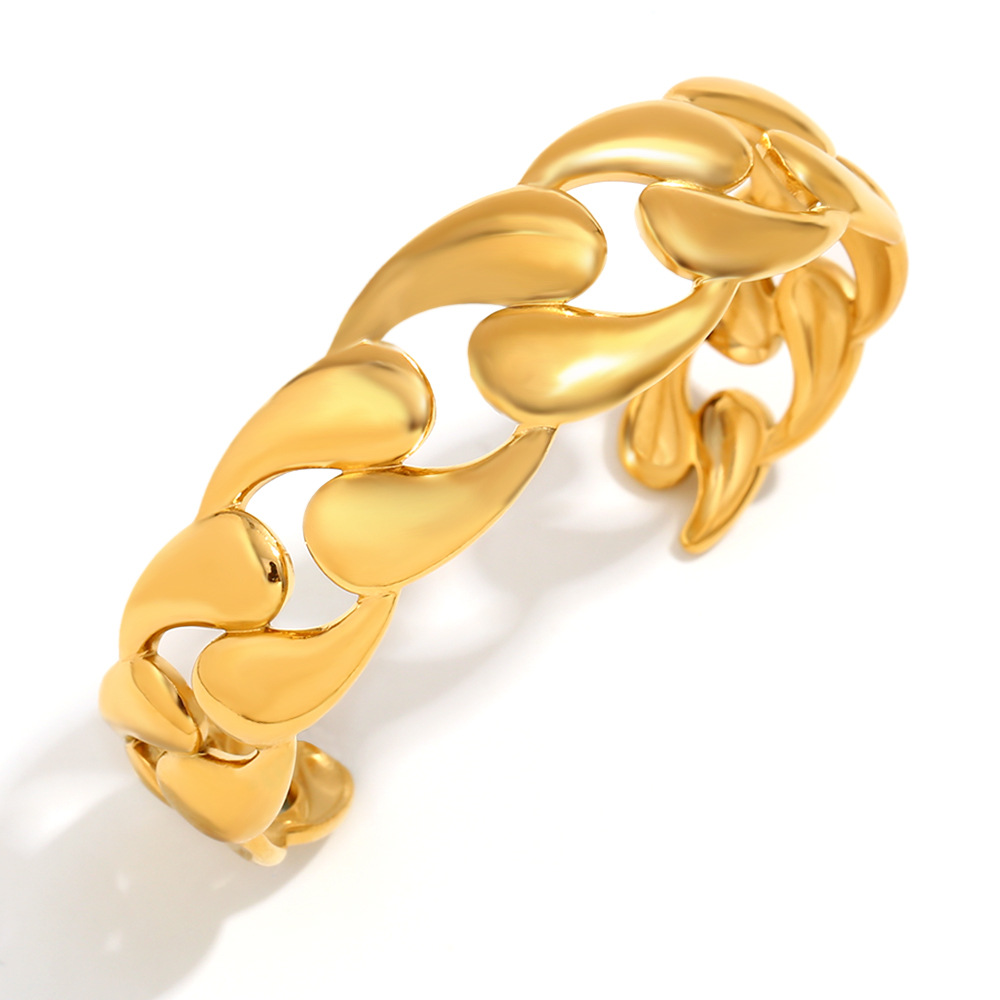 Water drop hollow bracelet-gold