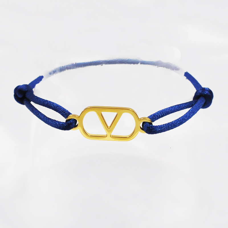 Dark blue rope   gold accessories