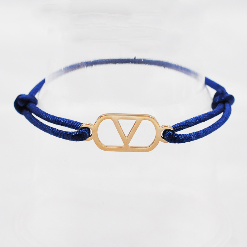 Dark blue rope   rose gold accessories