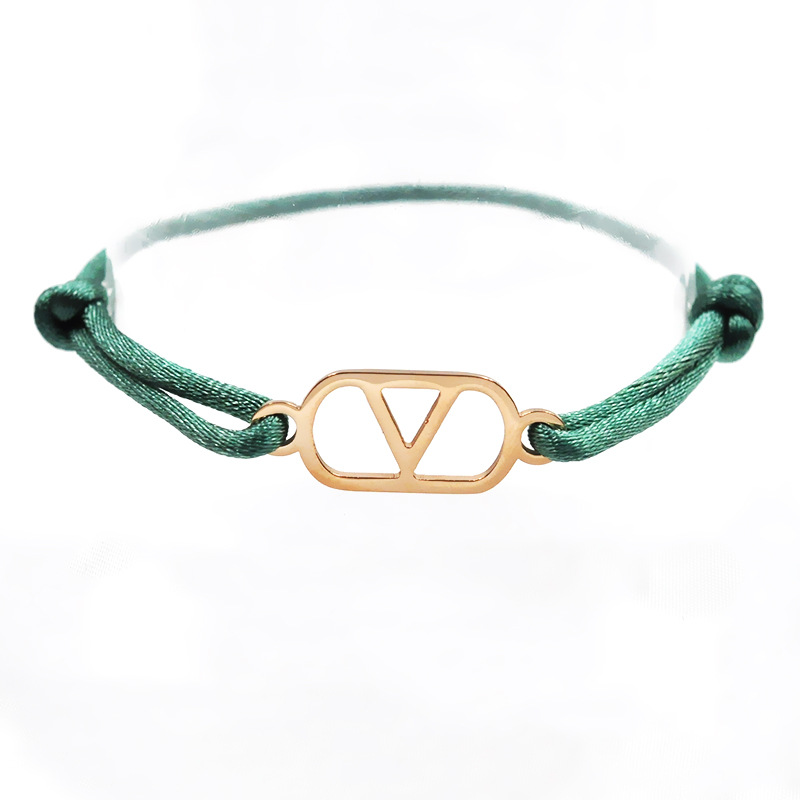 Green rope   rose gold accessories