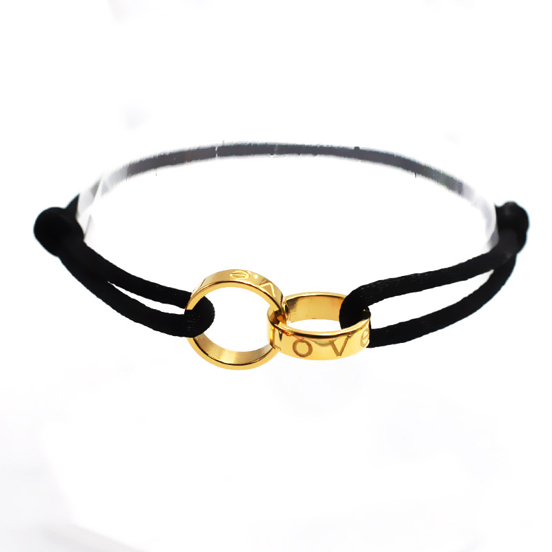 Black rope gold accessories