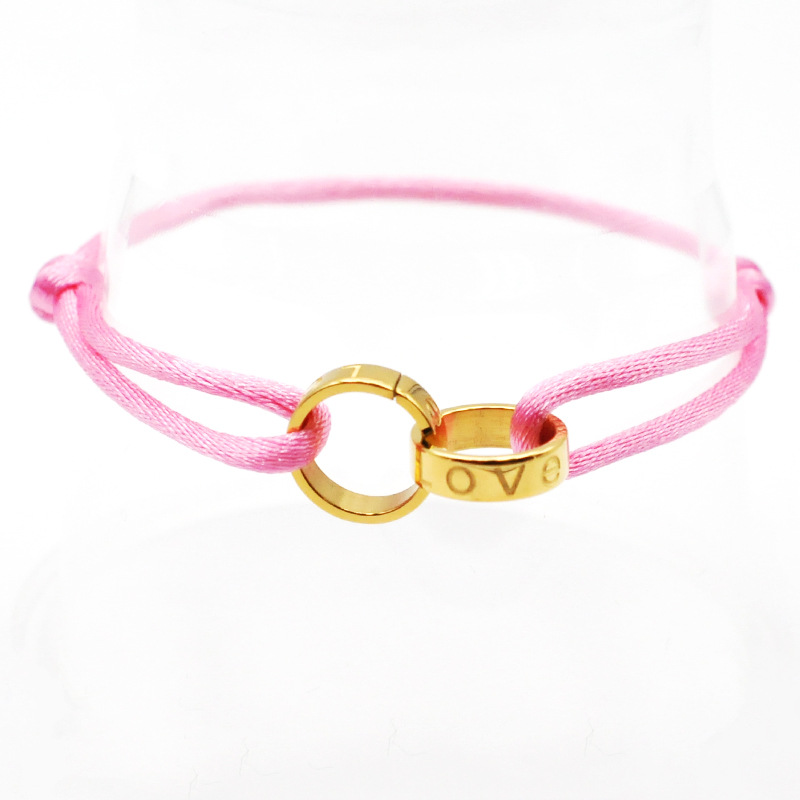 Pink rope gold accessories