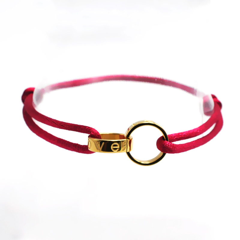 Dark red rope gold accessories