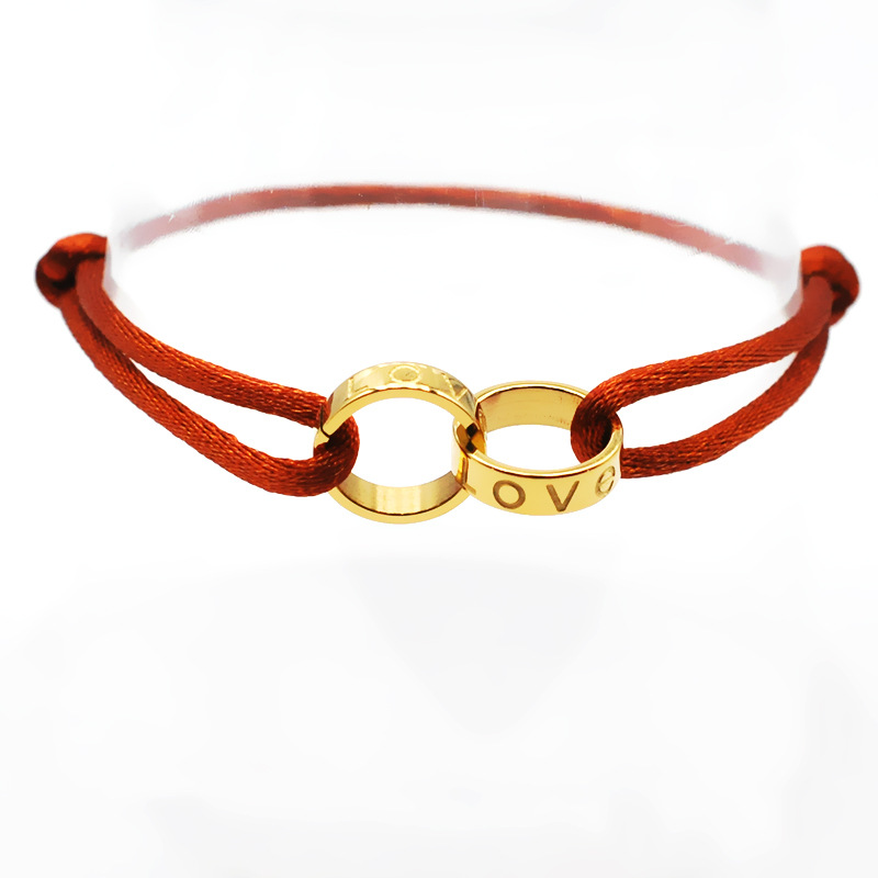 Wine red rope gold accessories