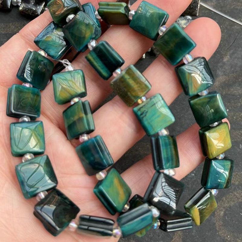 Blue-green tiger's eye stone