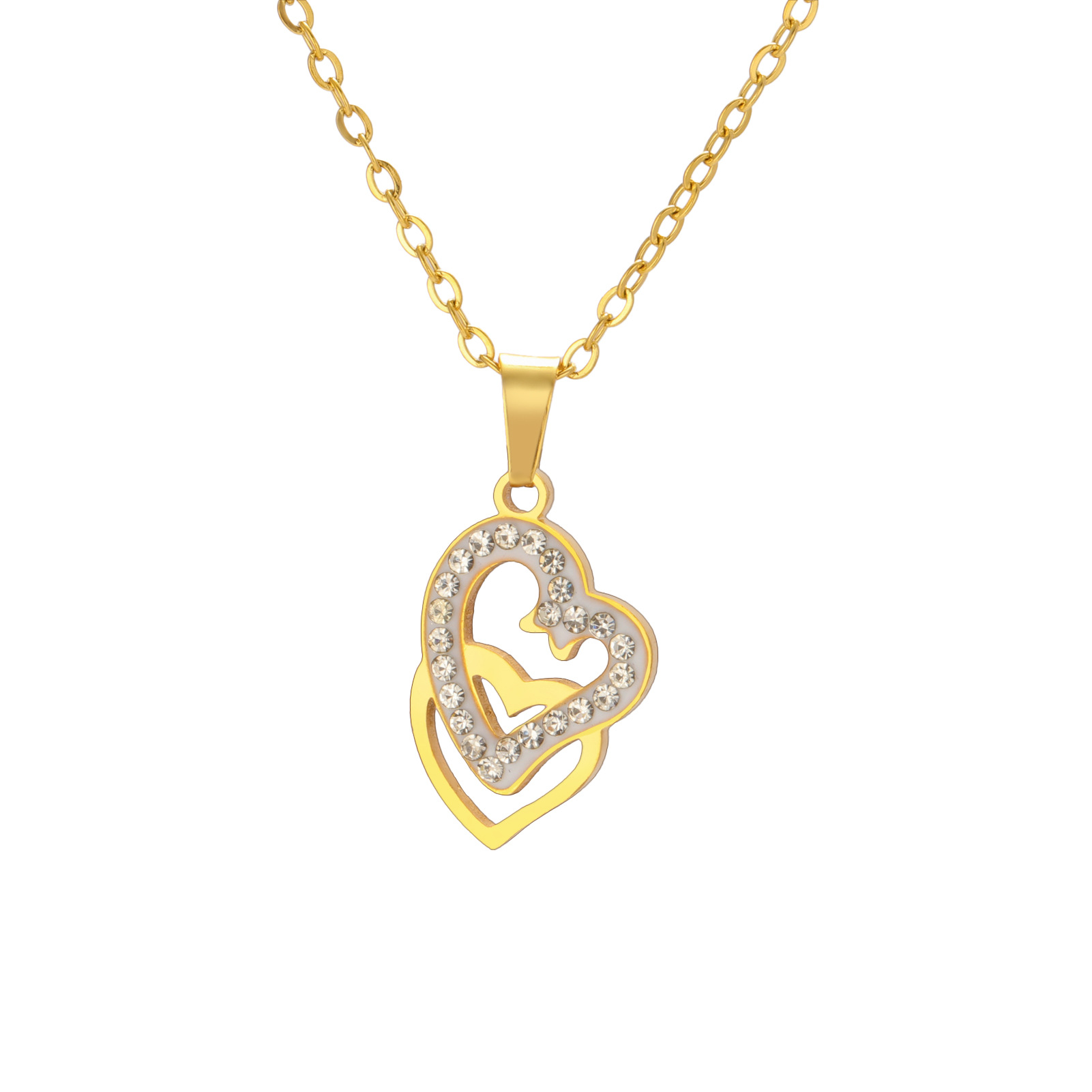 One-piece upper and lower hearts-gold