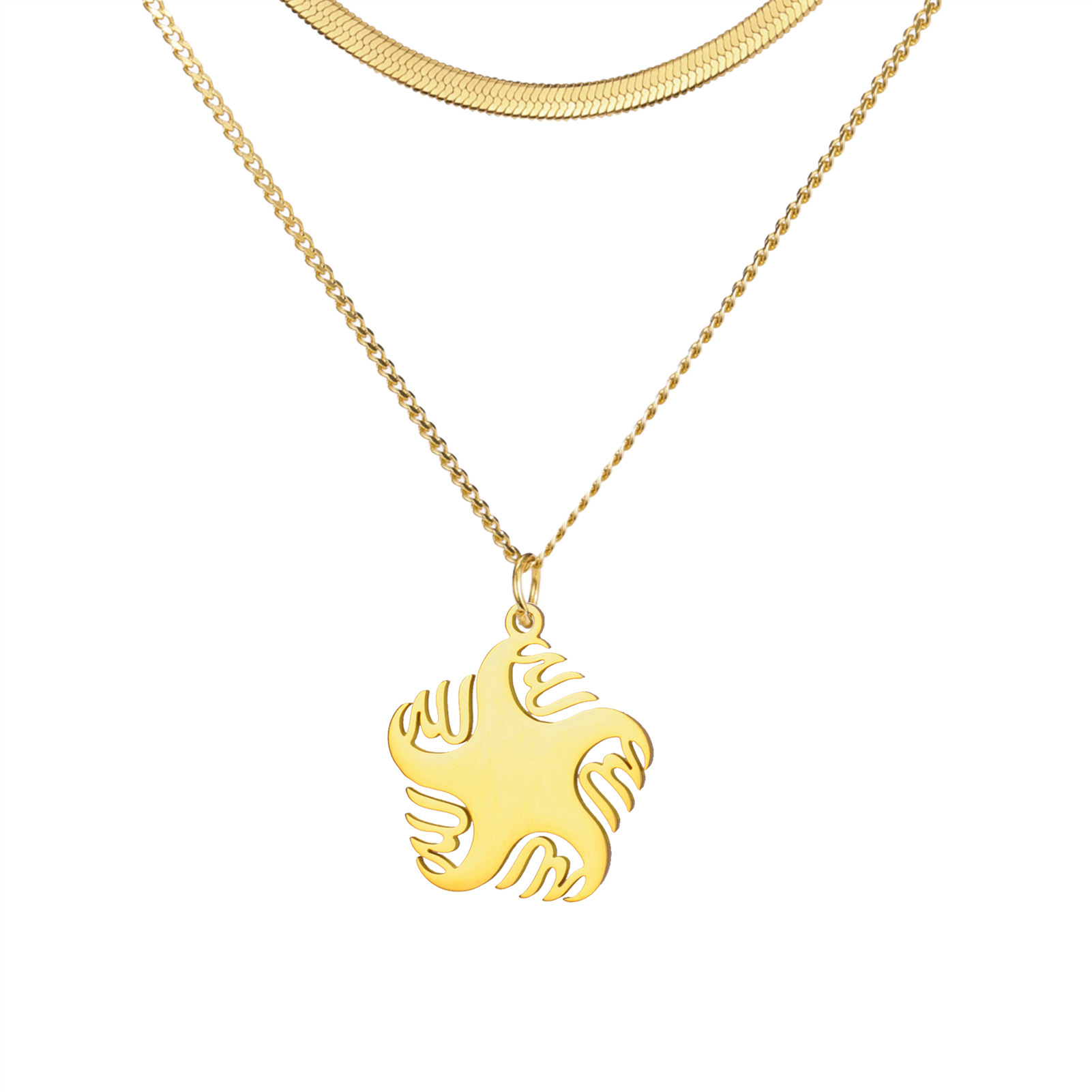 Double layer snake chain-gold