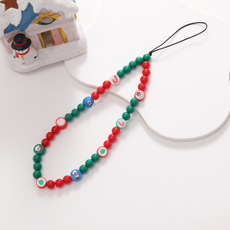 K1643 Christmas mobile phone chain (soft pottery)