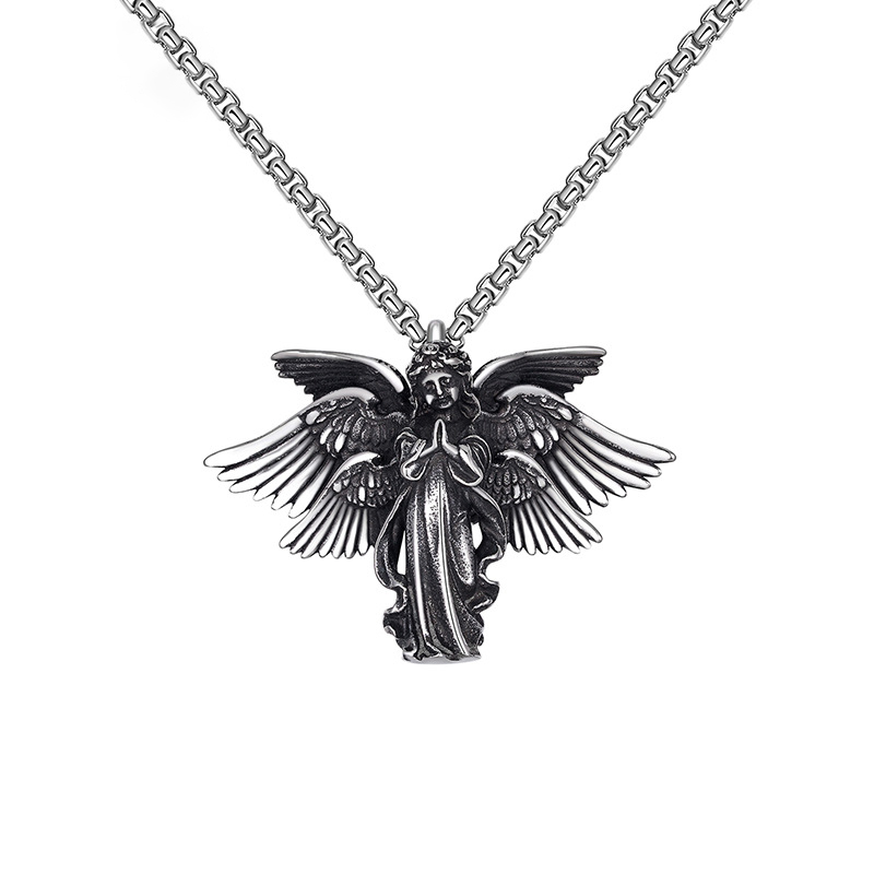 Titanium steel angel necklace small