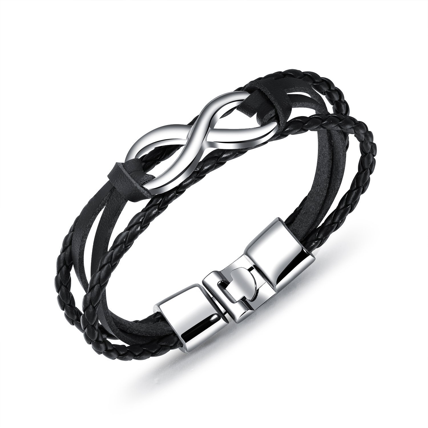 Steel multi-layer infinite bracelet